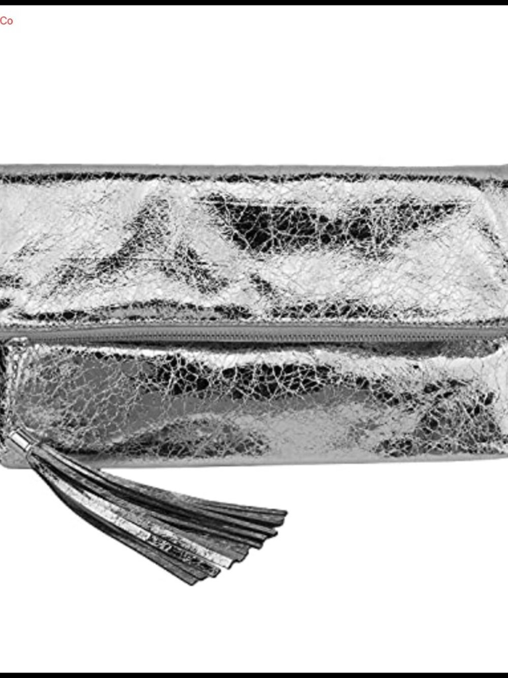 Metallic Clutch with Tassel and Detachable Chain Crossbody